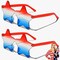Star-Sunglasses 2pcs Patriotic Rimless Star Shaped Sunglasses Party Wearables 4th of July